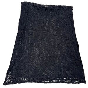 Betsey Johnson VNTG A-line Black Crochet Floral Lace Skirt - Size Medium